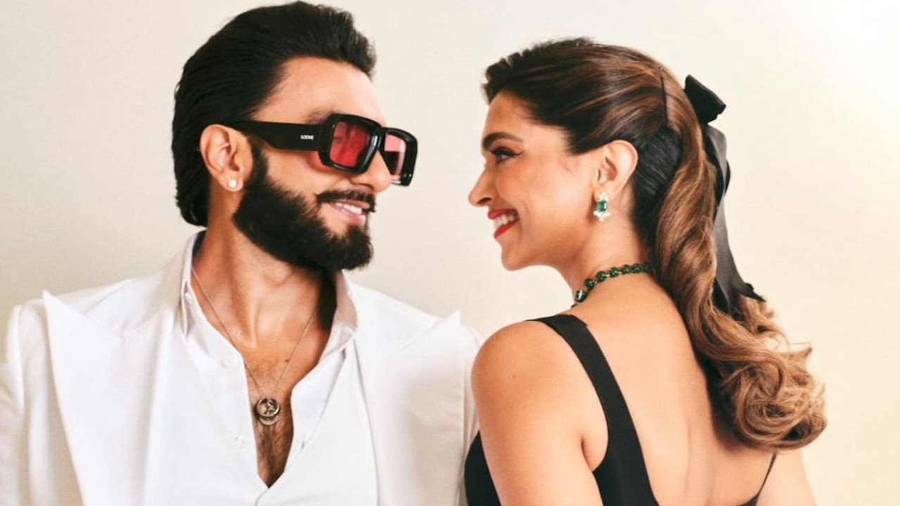 Deepika Padukone levels up outfit game in satin ballgown by Gauri-Nainika with black hair bow at Anant Ambani pre-wedding festivities