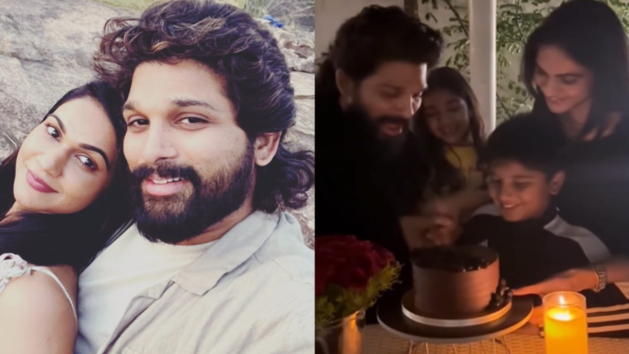 VIDEOS: Allu Arjun thanks wife Sneha Reddy for ‘sweet evening’ as couple celebrates 13th anniversary with kids