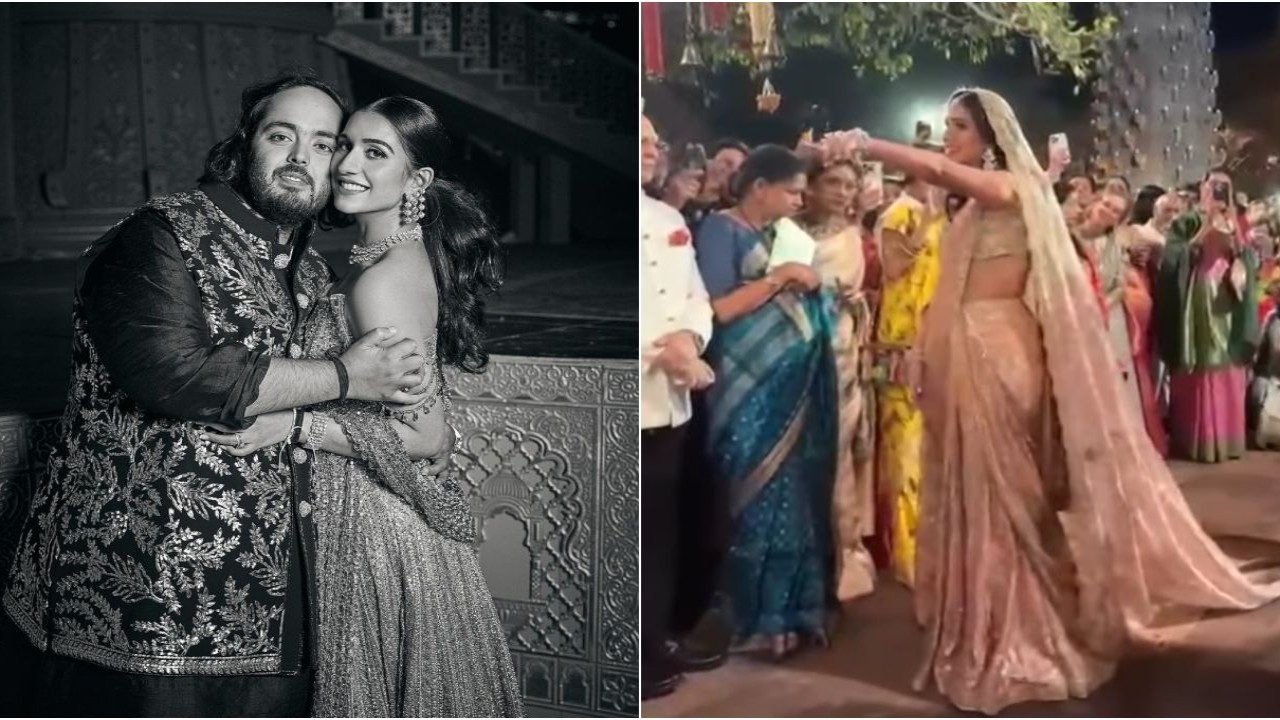 WATCH: Radhika Merchant makes for elegant bride-to-be as she makes grand entry; walks gracefully towards Anant Ambani