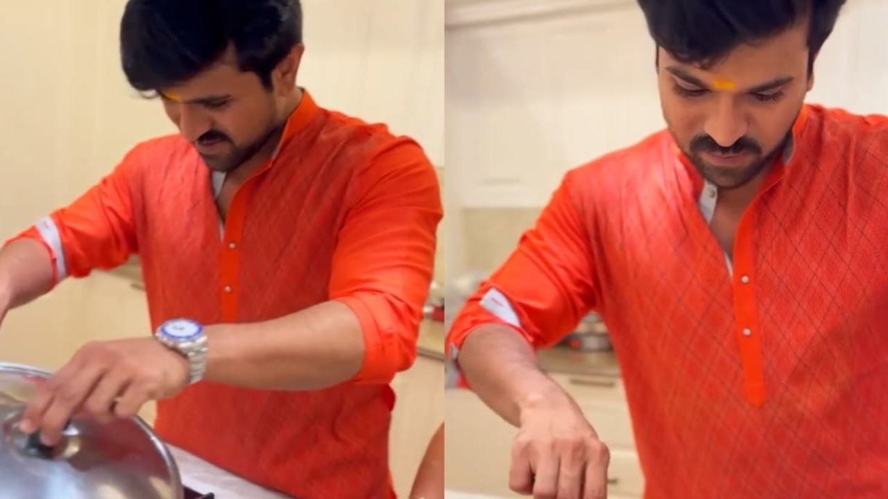 Ram Charan shows off his culinary skills; prepares paneer tikka for his mother Surekha on Women’s Day