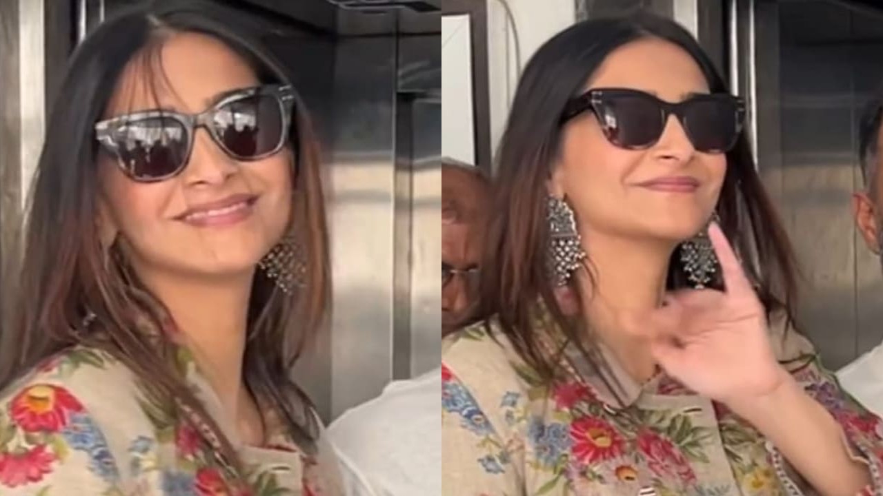 Sonam Kapoor brings splash of florals in white maxi dress layered with brown jacket