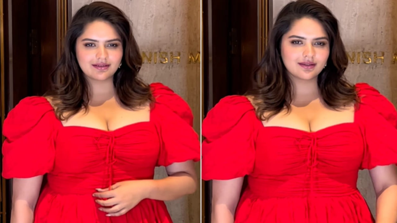 Jhalak Dikhhla Jaa 11 fame Anjali Anand radiates elegance in mini red dress as she visits Manish Malhotra's house