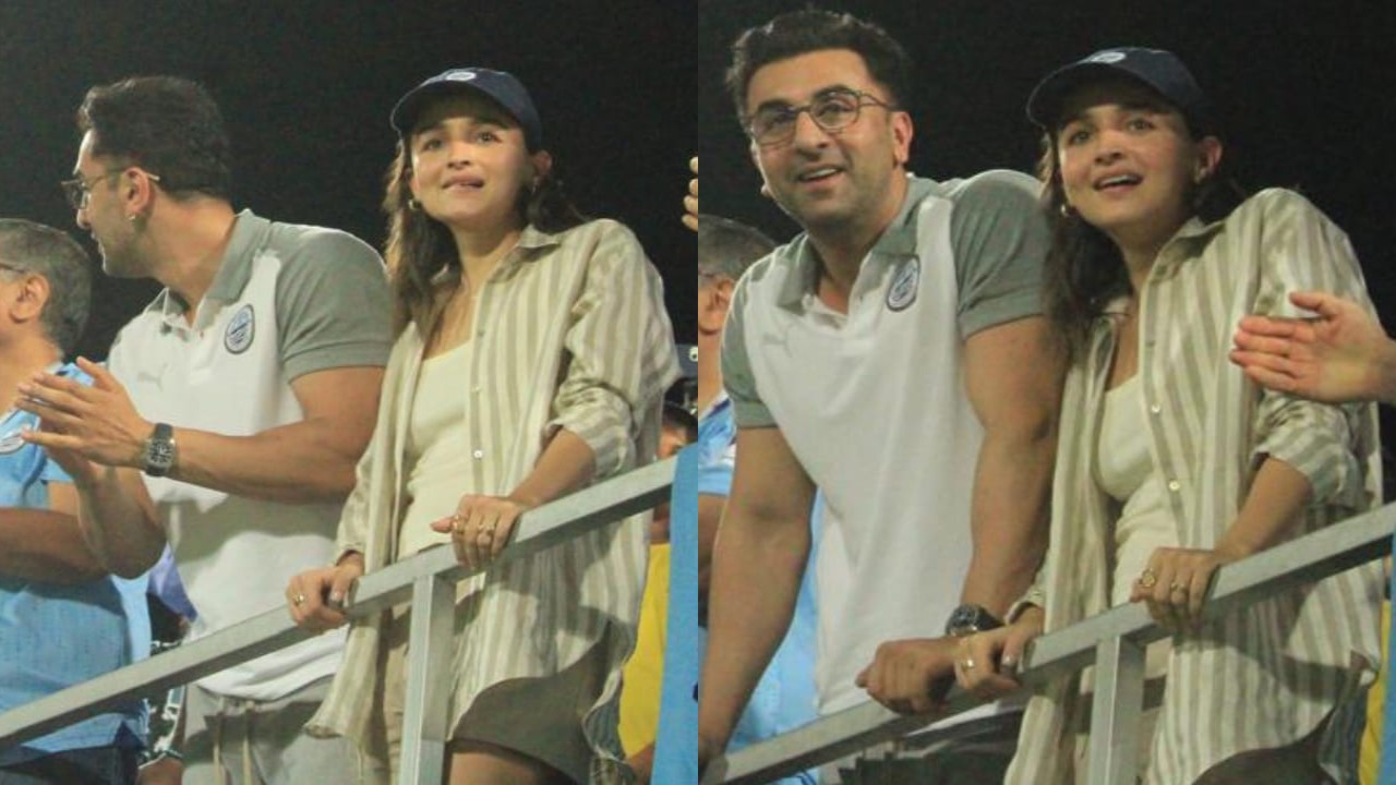 Alia Bhatt and Ranbir Kapoor enjoys football game in casual ensemble