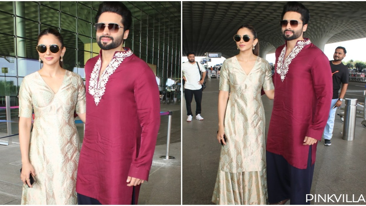 WATCH: Jackky Bhagnani turns protective husband to Rakul Preet Singh at airport as fans flock for selfies