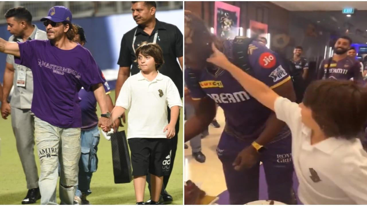 WATCH: Shah Rukh Khan’s son AbRam Khan gets hug from KKR's Andre Russell as team celebrates cricketer’s birthday