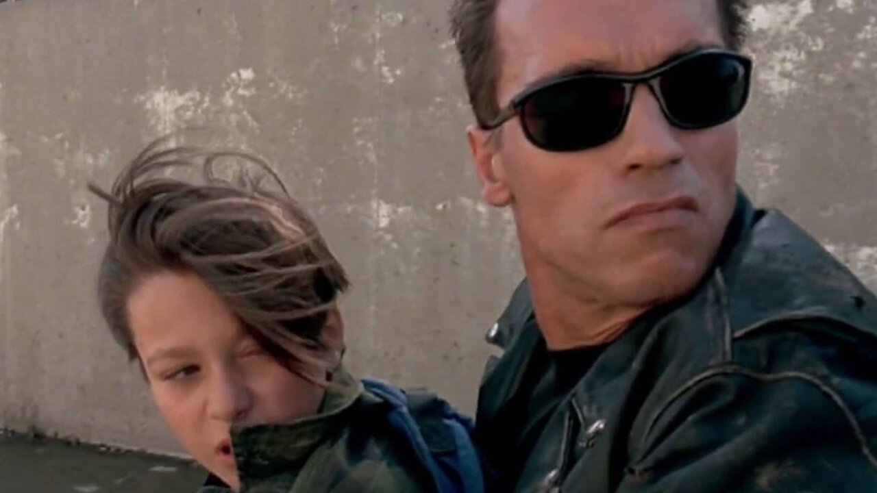 Arnold Schwarzenegger and Edward Furlong in Terminator 2: Judgment Day (IMDb)