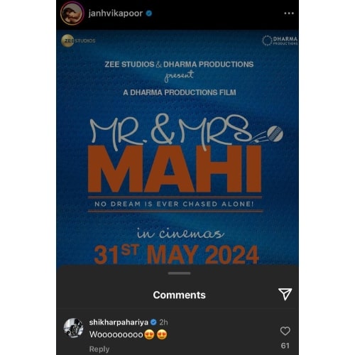 Janhvi Kapoor on Instagram Post