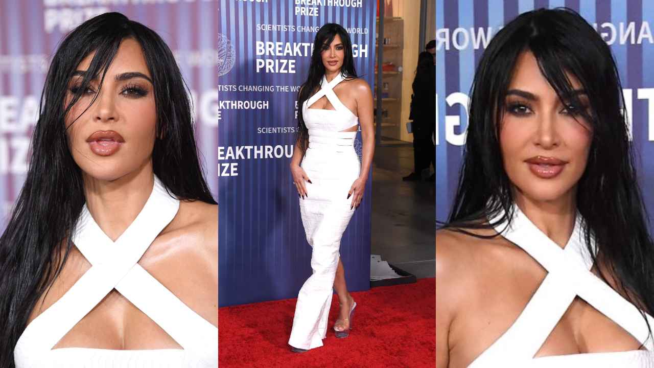 Kim Kardashian looks as hot as a heatwave in shimmery white gown with ...