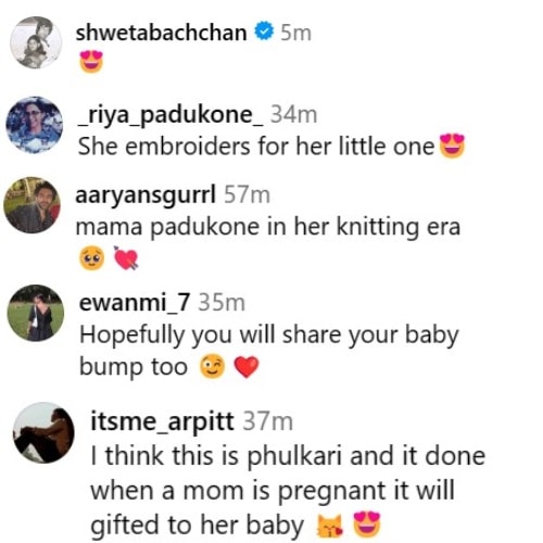 Deepika Padukone on Instagram Post Comment