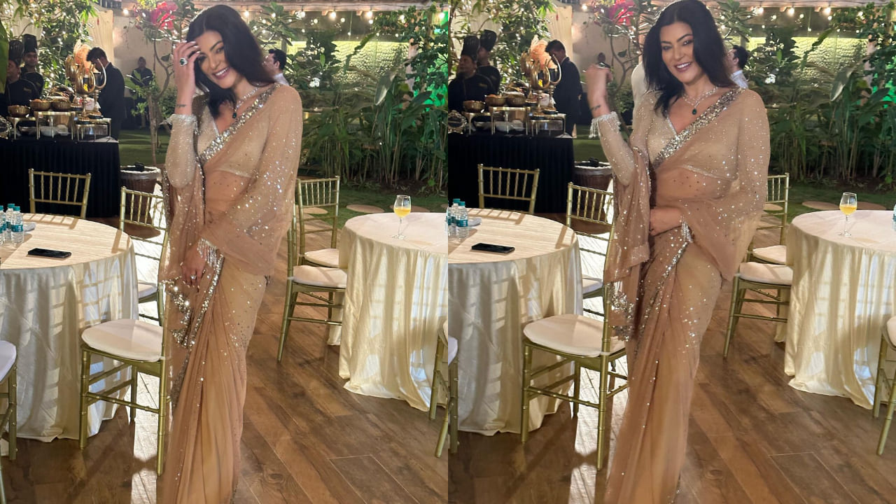 Sushmita Sen who rewore her Koffee with Karan saree 