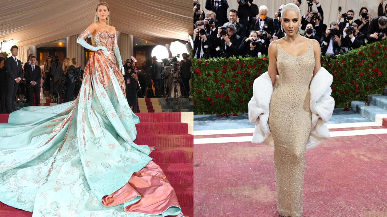 Blake Lively and Kim Kardashian at Met Gala 2022