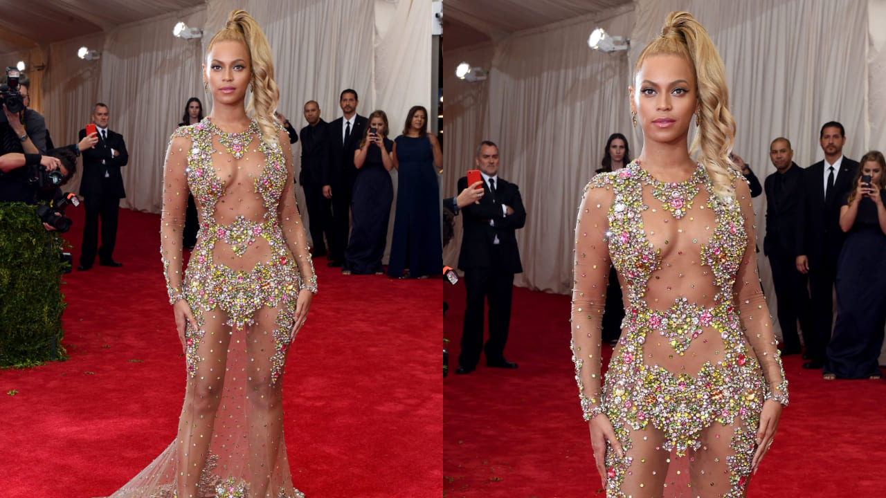 Beyonce in sheer dress at Met Gala 2015