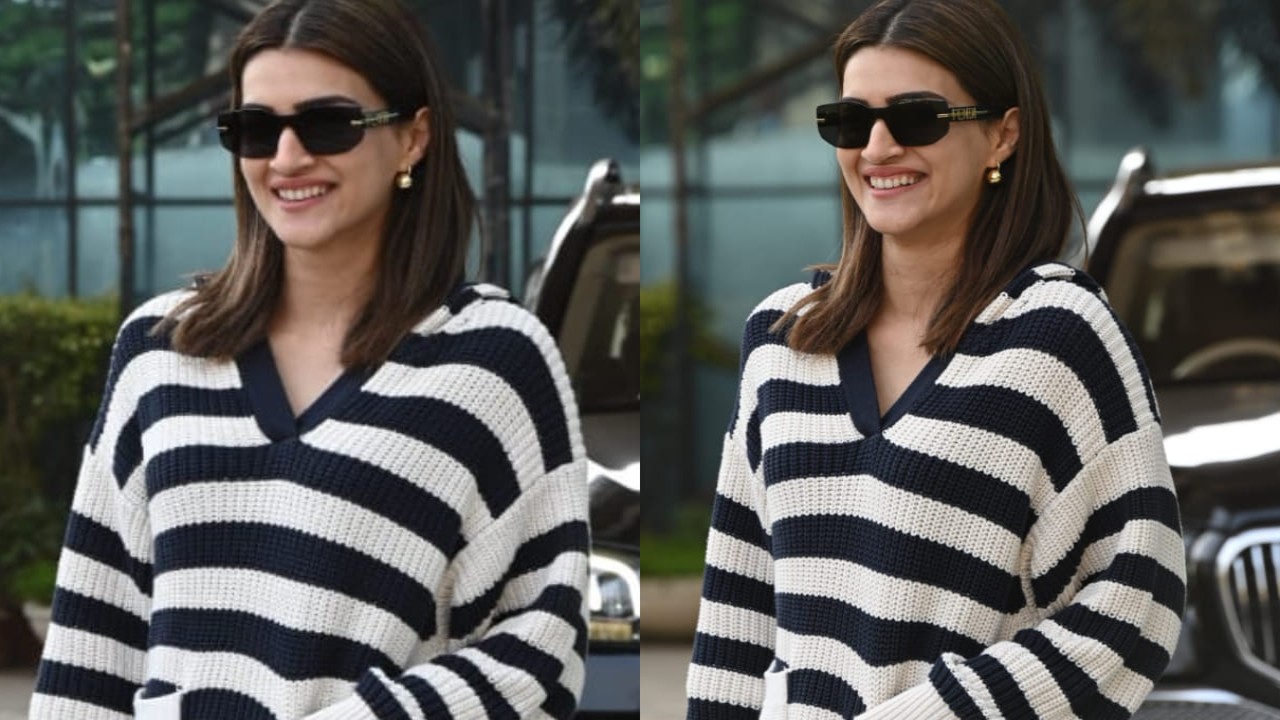Kriti Sanon gives casual look in striped hoodie and denim shorts a luxe twist with Fendi sunglasses 
