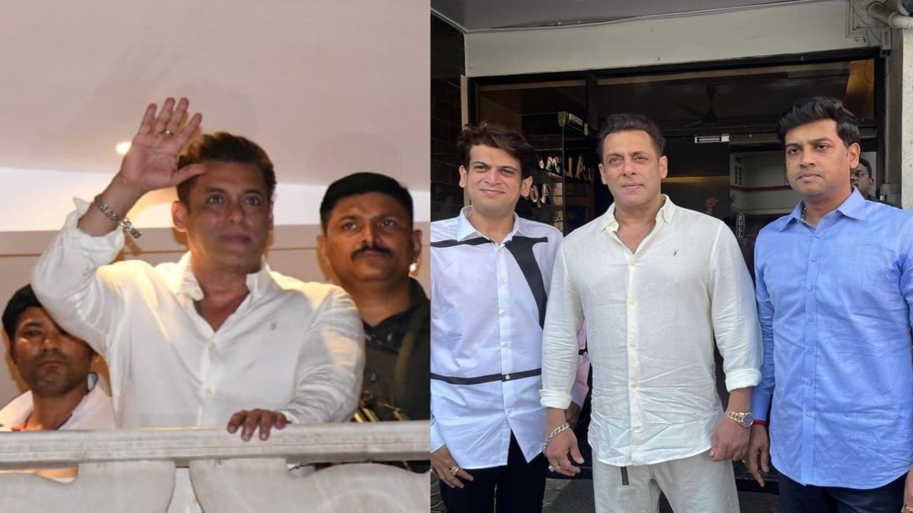 WATCH: Salman Khan celebrates Eid with family and fans; poses with Shrikant Shinde
