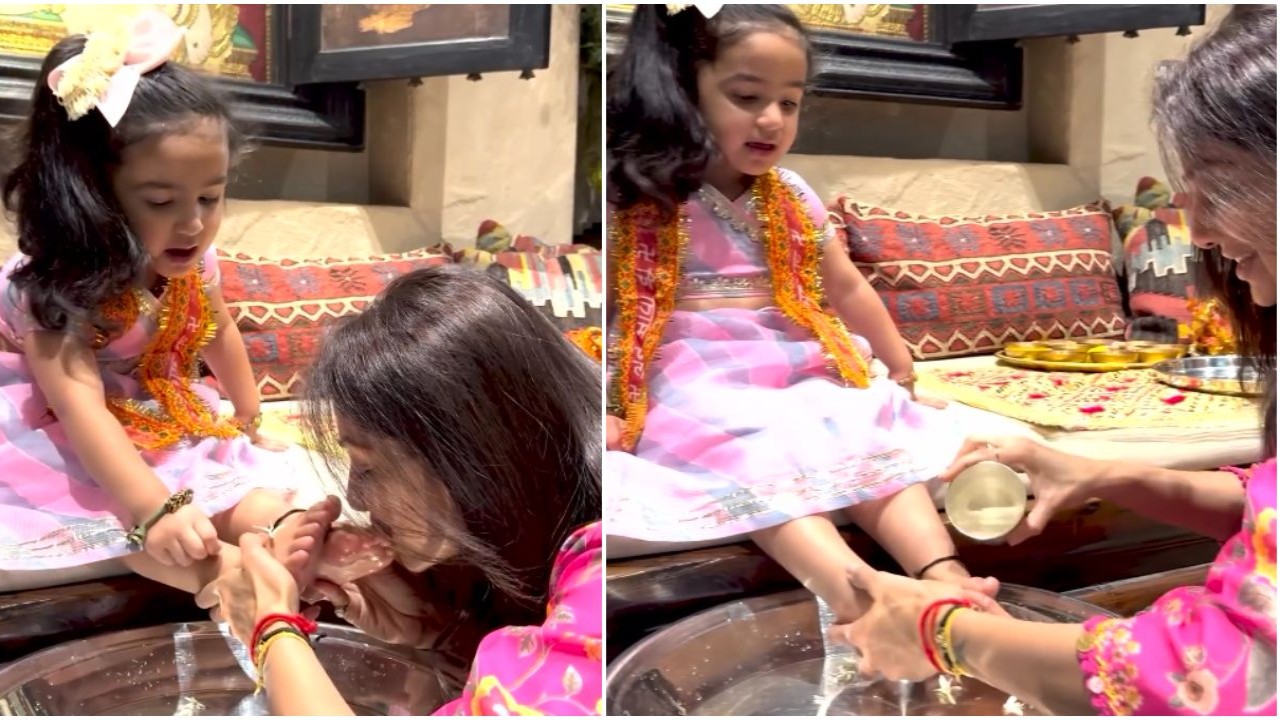 WATCH: Shilpa Shetty performs Kanya Pujan; celebrates Ashtami by washing her own ‘Devi' Samisha’s feet