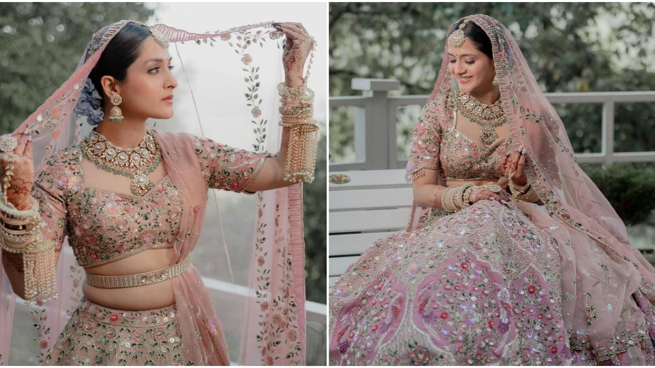 Love Aaj Kal actress Arushi Sharma flaunts dreamy pink lehenga from her wedding to Vaibhav Vishant in new PICS