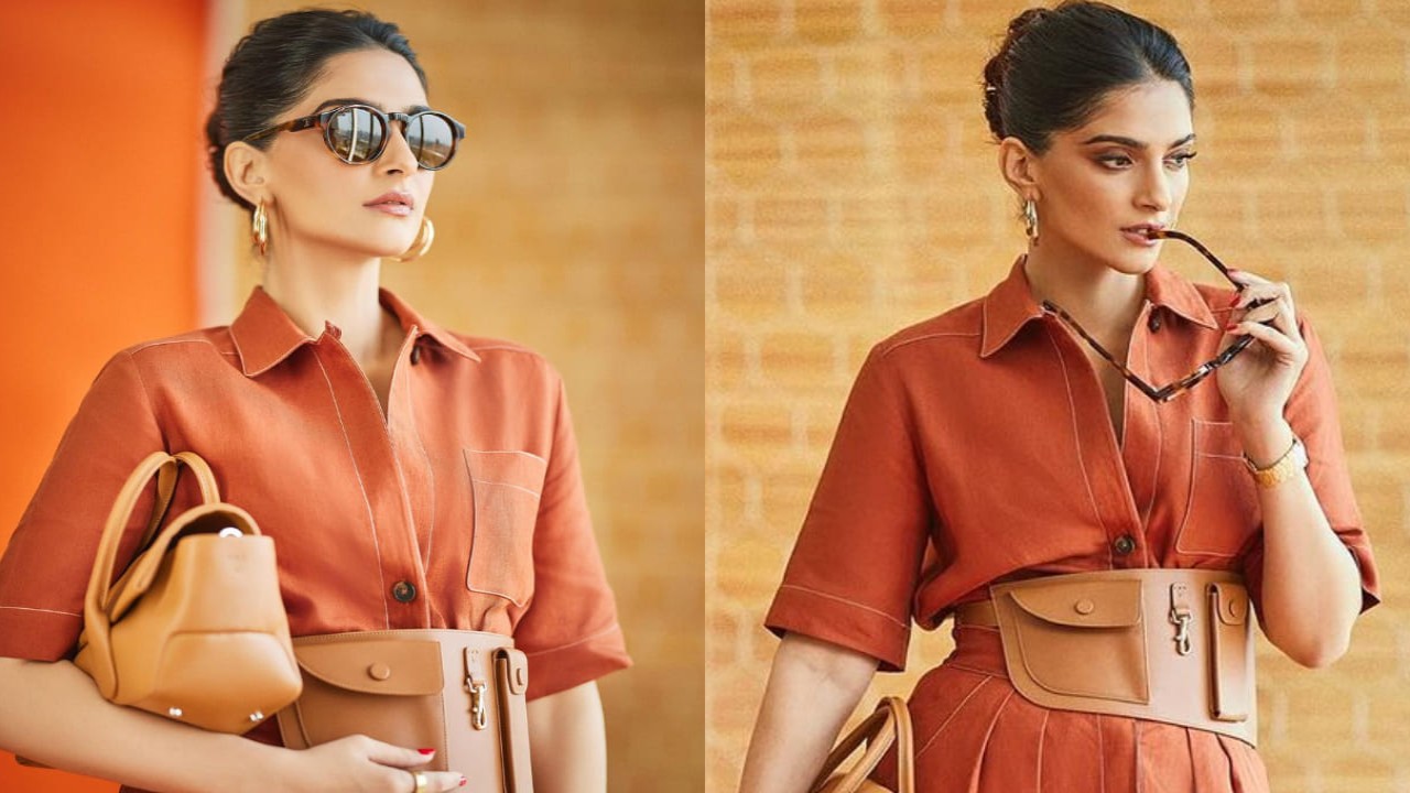 Sonam Kapoor ups her summer fashion game in her brown ensemble and we can't get over her chic charm 