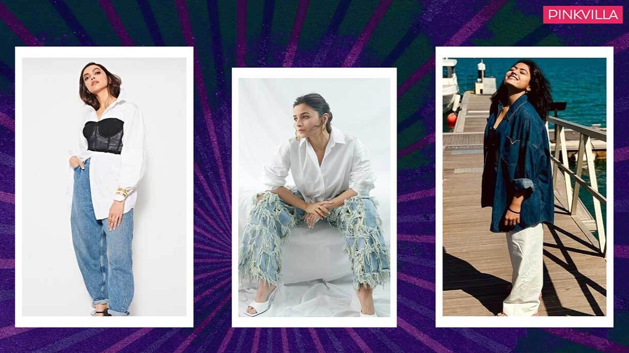 7 chic ways on how to style your oversized shirt that you can pull off from celebrities like Rashmika Mandanna, Alia Bhatt, and Deepika Padukone 