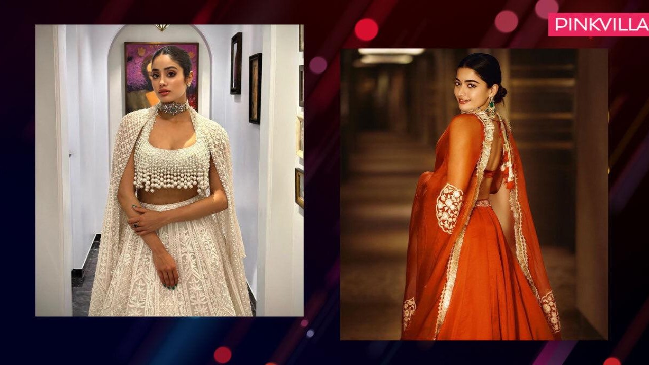 Lehenga dupatta draping styles that will lit your upcoming festivities ft. celebs like Rashmika Mandanna and Janhvi Kapoor
