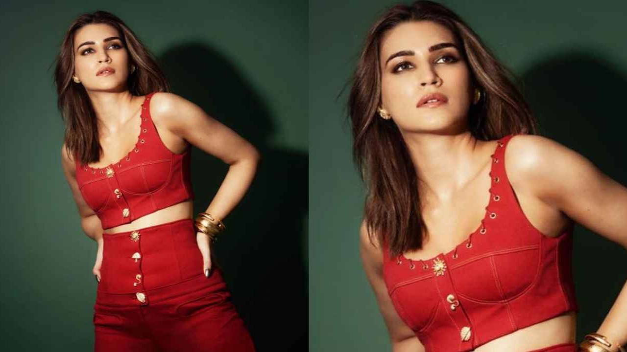 Kriti Sanon amps up her fashion game with cherry red co-ord set that is perfect for lunch with your besties