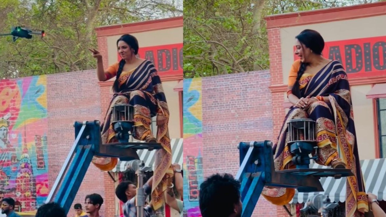 WATCH: Anupamaa's Rupali Ganguly shares fun BTS video as she shoots with crane; her flying kiss will melt your heart