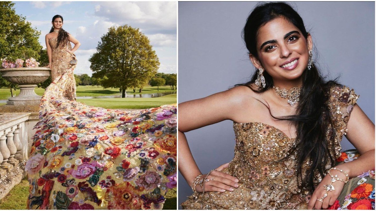 Met Gala 2024: Isha Ambani looks magnificent and oh-so-dreamy in saree gown ft long floral train; see FIRST PICS