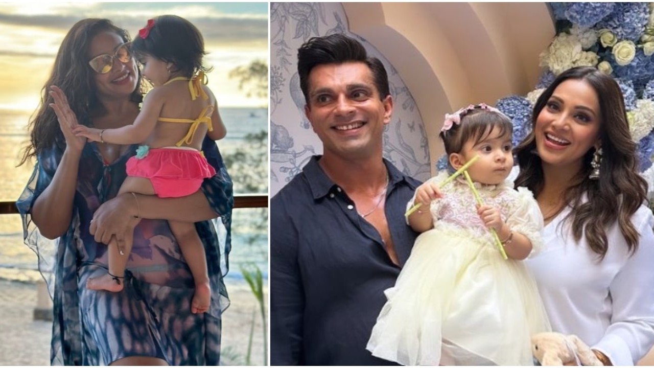 WATCH: Fighter star Karan Singh Grover does THIS to keep daughter Devi busy on flight; Bipasha Basu drops vacay pic