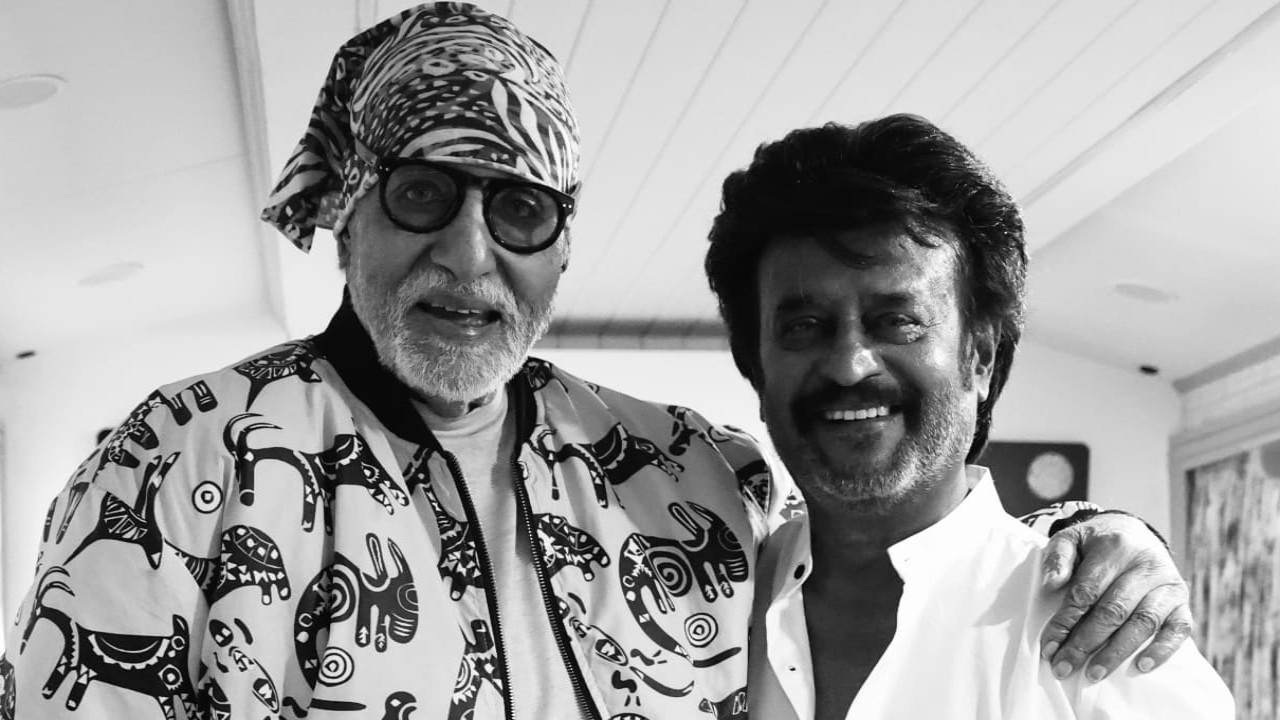 VIRAL PHOTOS: Unseen BTS looks of Rajinikanth and Amitabh Bachchan from sets of Vettaiyan surface