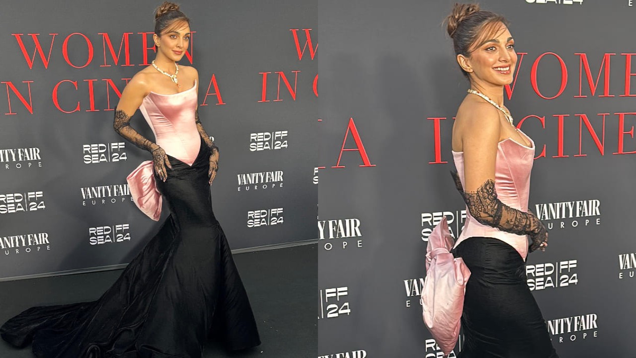 Kiara Advani is belle of the ball at Red Sea Film Festival in pink and black Nedret Taciroglu corset gown with a big bow