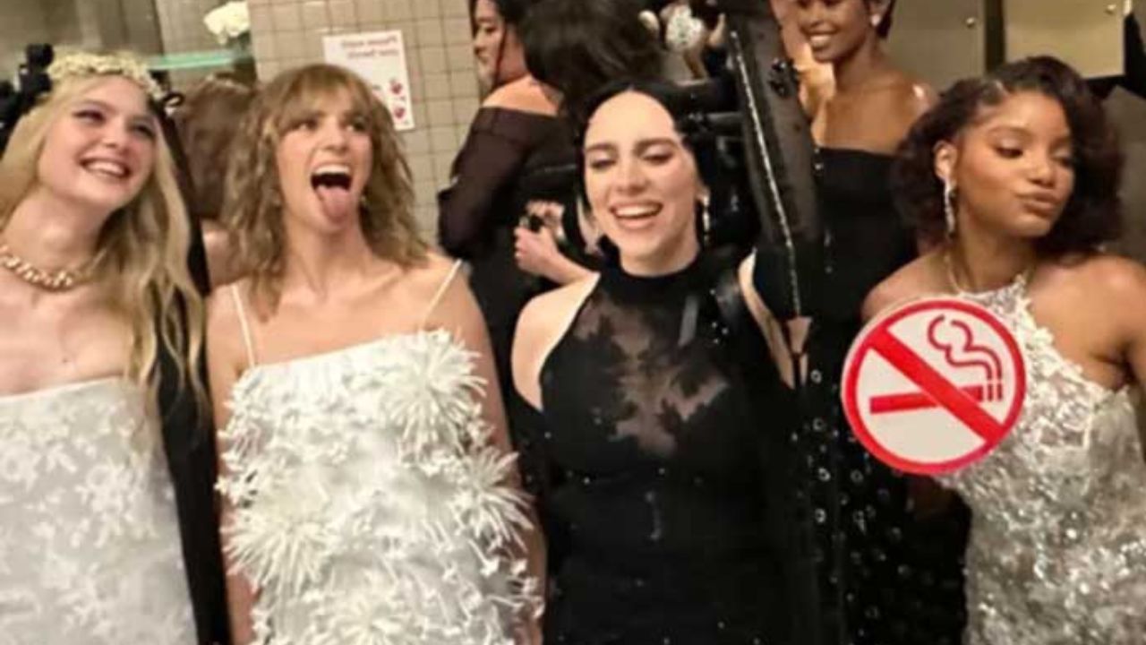 Elle Fanning, Maya Hawke, Billie Eilish and Halle Bailey at the 2023 Met Gala (@billieeilish / Instagram)