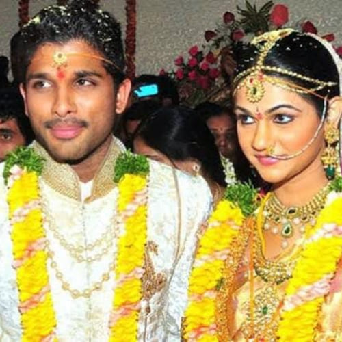Wedding picture of Allu Arjun and wife Sneha Reddy(PC:Pinkvilla)