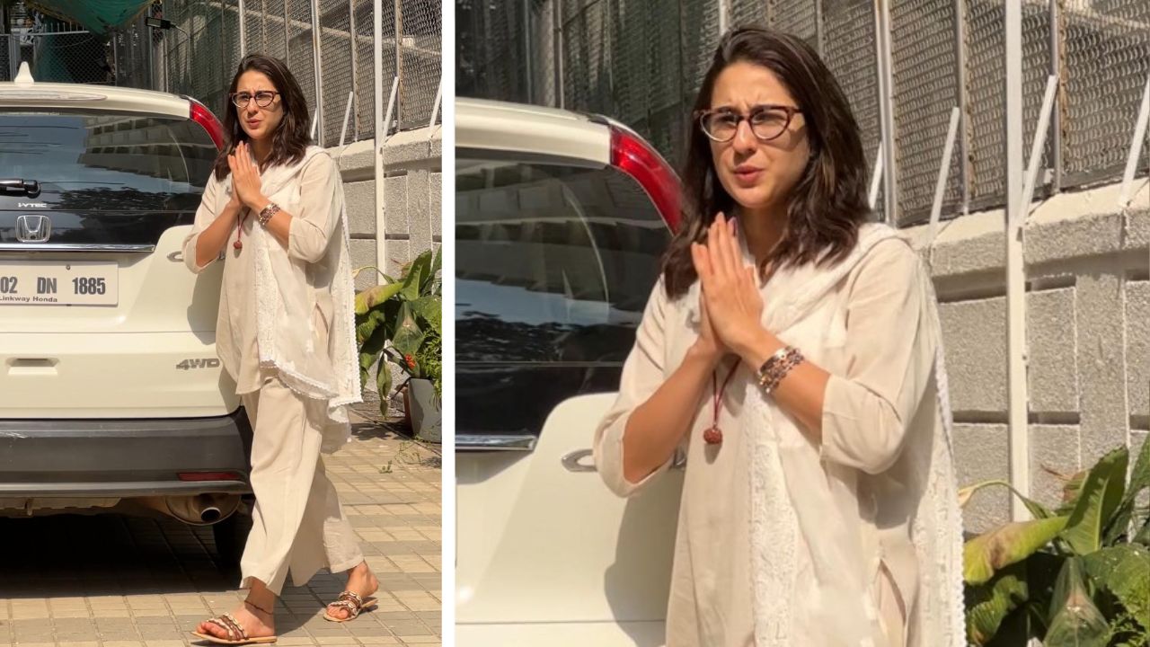 Sara Ali Khan in a short bohemian kurta look (PC: Viral Bhayani/Pinkvilla)