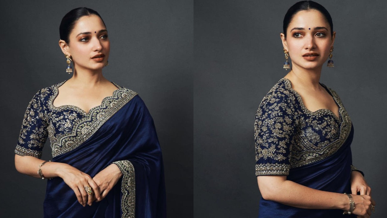 Tamannaah Bhatia's blue zardozi saree could be a game-changer for your festive season