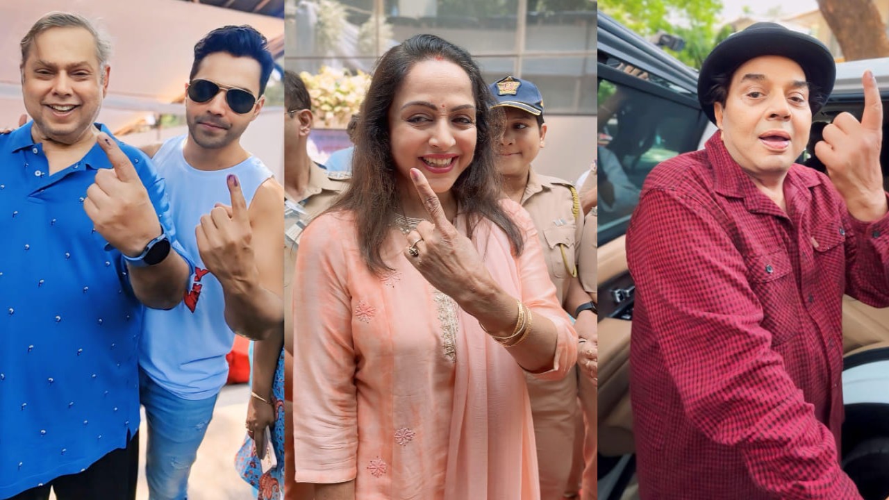 Lok Sabha Election 2024 LIVE Updates: Varun Dhawan flaunts inked finger with dad David Dhawan; Dharmendra steps out to cast vote