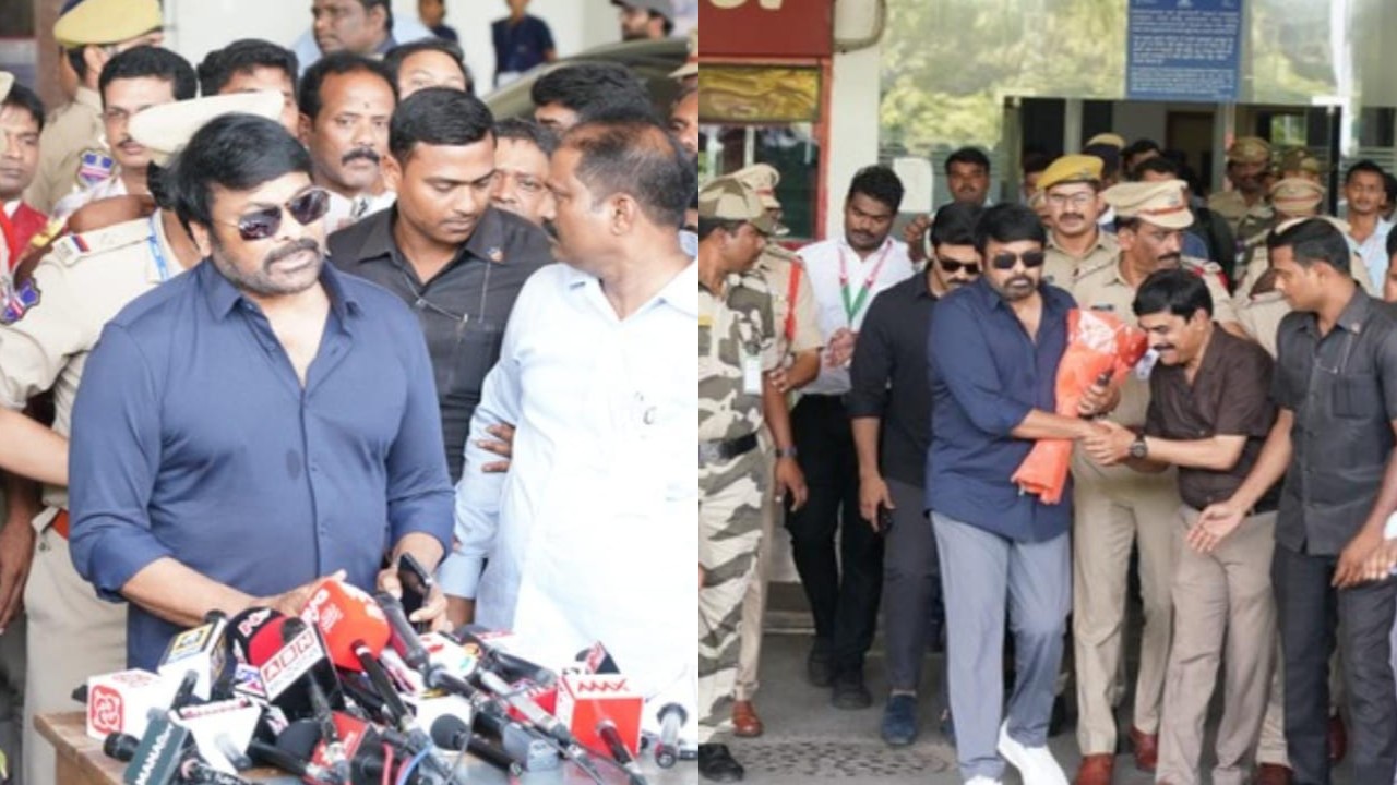 5 PHOTOS: Chiranjeevi receives warm welcome as he returns with Ram Charan, Upasana after attending Padma Awards 2024 in Delhi