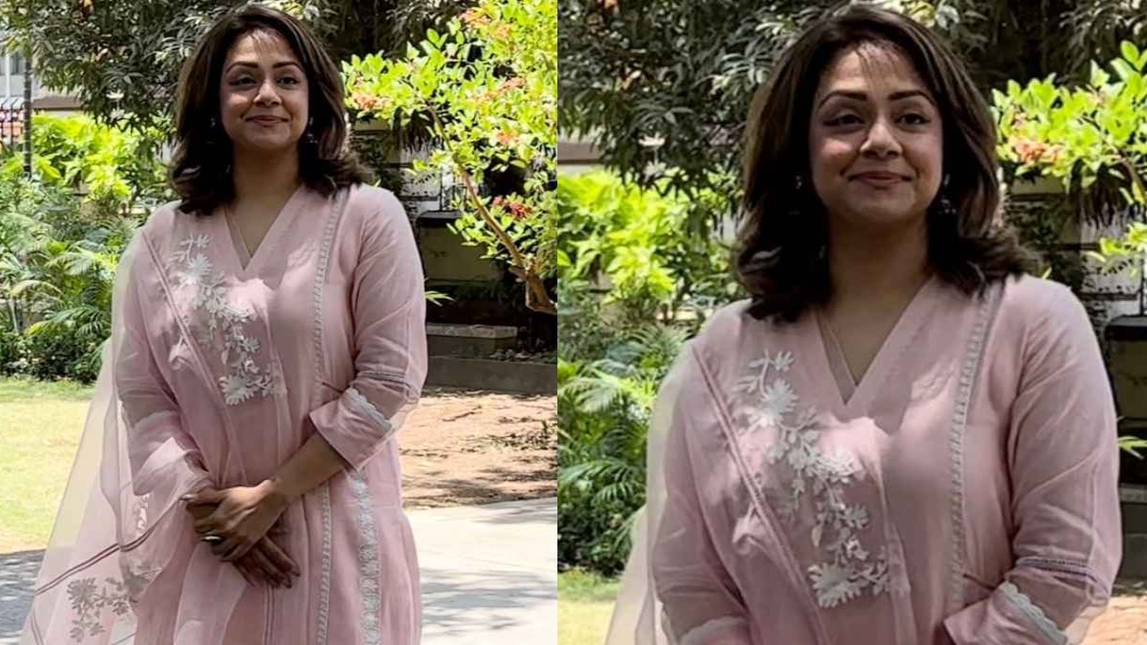 Jyothika’s pink chikankari kurta set proves simplicity never goes out of fashion