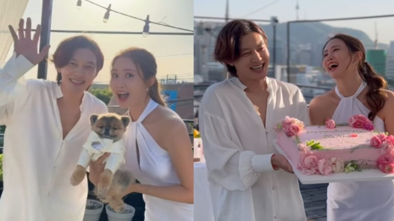Lee Da Hae and Se7en celebrate 1st wedding anniversary with sweet family PICS alongside dog