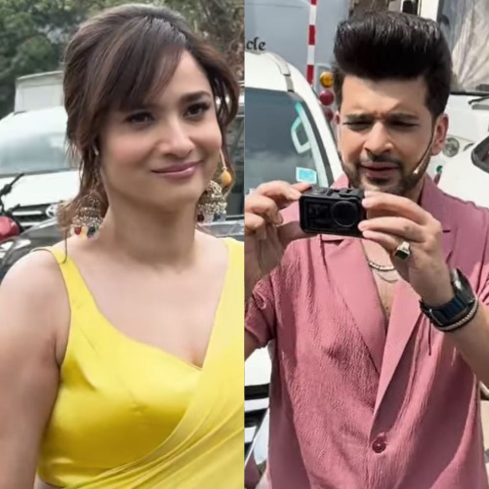 Laughter Chefs: Ankita Lokhande slays in a saree; Karan Kundra rocks casual look as he is spotted on set Laughter Chefs: Ankita Lokhande slays in a saree; Karan Kundra rocks casual look as he is spotted on set