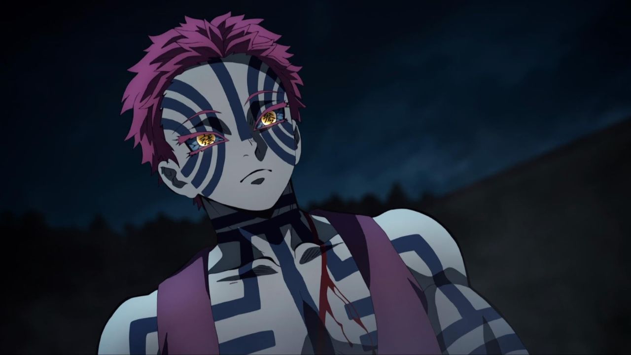 Akaza in Demon Slayer (PC: Crunchyroll, Studio Ufotable)