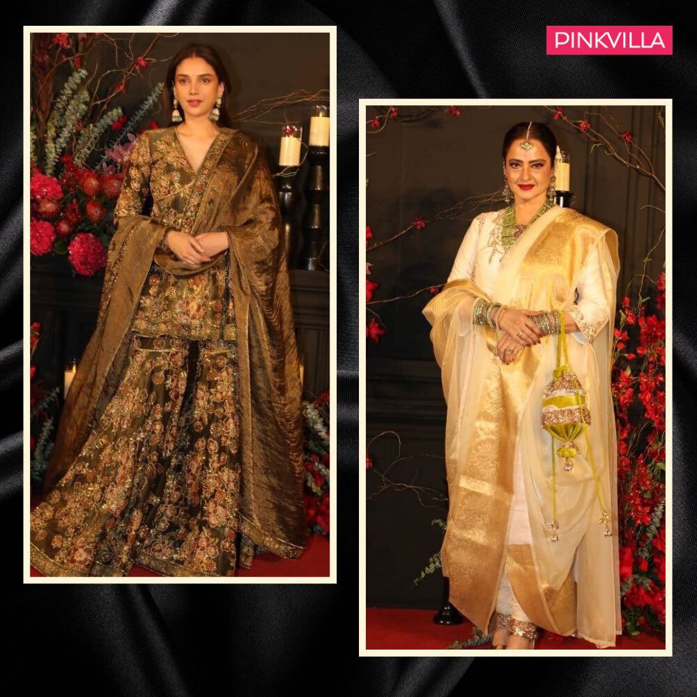 Who wore what at Sonakshi Sinha and Zaheer Iqbal's wedding party: Aditi Rao Hydari, Rekha to Kajol Who wore what at Sonakshi Sinha and Zaheer Iqbal's wedding party: Aditi Rao Hydari, Rekha to Kajol