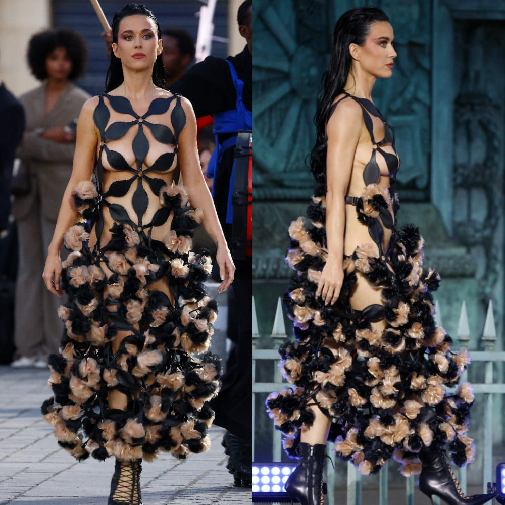 Caution: Katy Perry's smoldering black 'barely there' gown might just set your screens on fire Caution: Katy Perry's smoldering black 'barely there' gown might just set your screens on fire