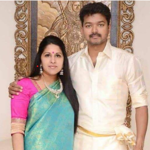 Thalapathy Vijay and his wife