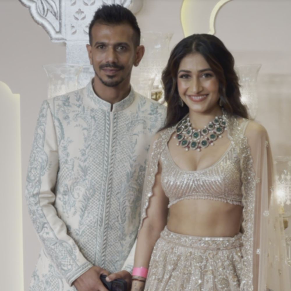Anant Ambani-Radhika Merchant Wedding: Dhanashree Verma and Yuzvendra Chahal ace the wedding guest glam look Anant Ambani-Radhika Merchant Wedding: Dhanashree Verma and Yuzvendra Chahal ace the wedding guest glam look