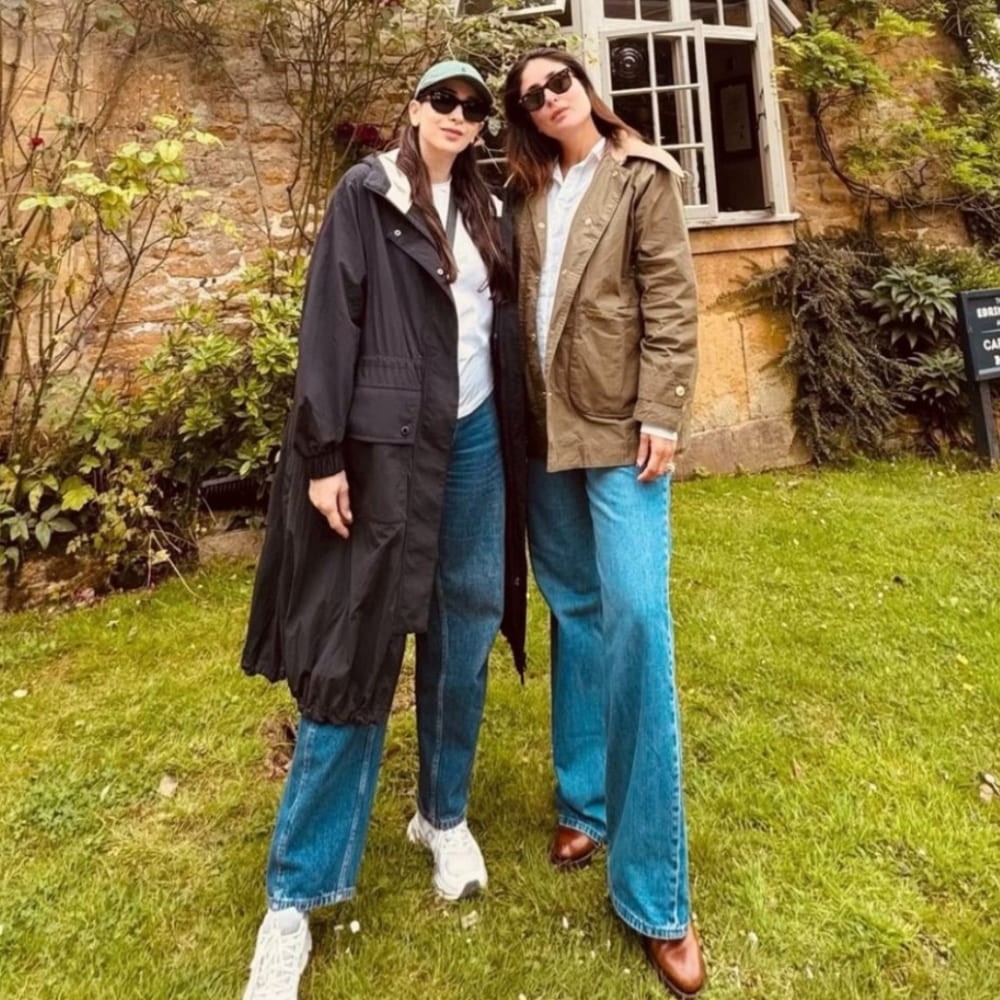 Kareena and Karisma Kapoor with their contrasting yet stylish ensembles remind us sisters who slay together, stay together