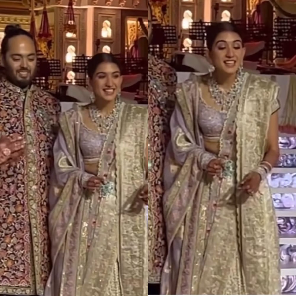 Radhika Merchant’s ivory and lavender dual drape saree with exquisite diamond jewelry screams elegance head-to-toe Radhika Merchant’s ivory and lavender dual drape saree with exquisite diamond jewelry screams elegance head-to-toe