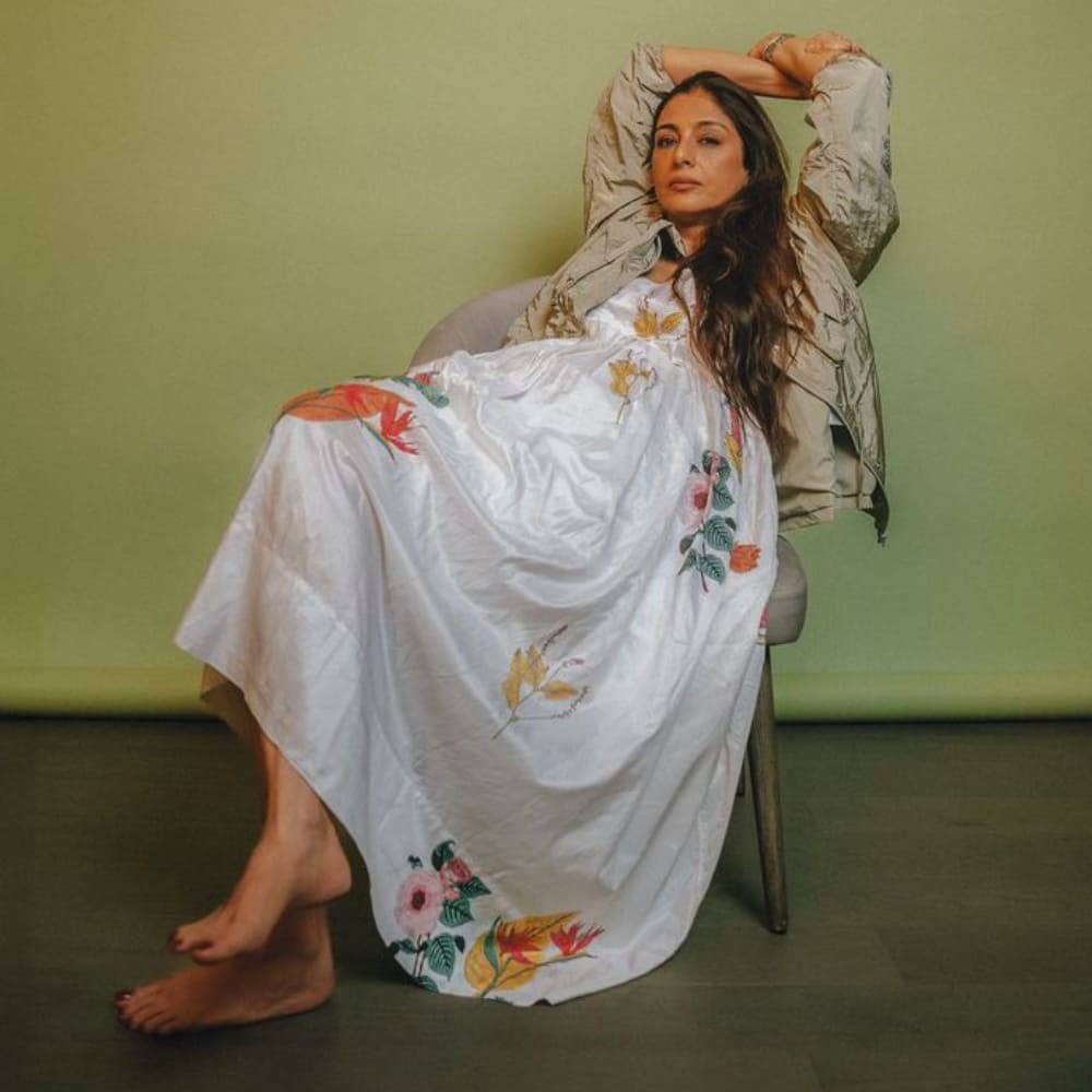 Tabu in white printed maxi dress with jacket is casual style done right ; Take notes Tabu in white printed maxi dress with jacket is casual style done right ; Take notes