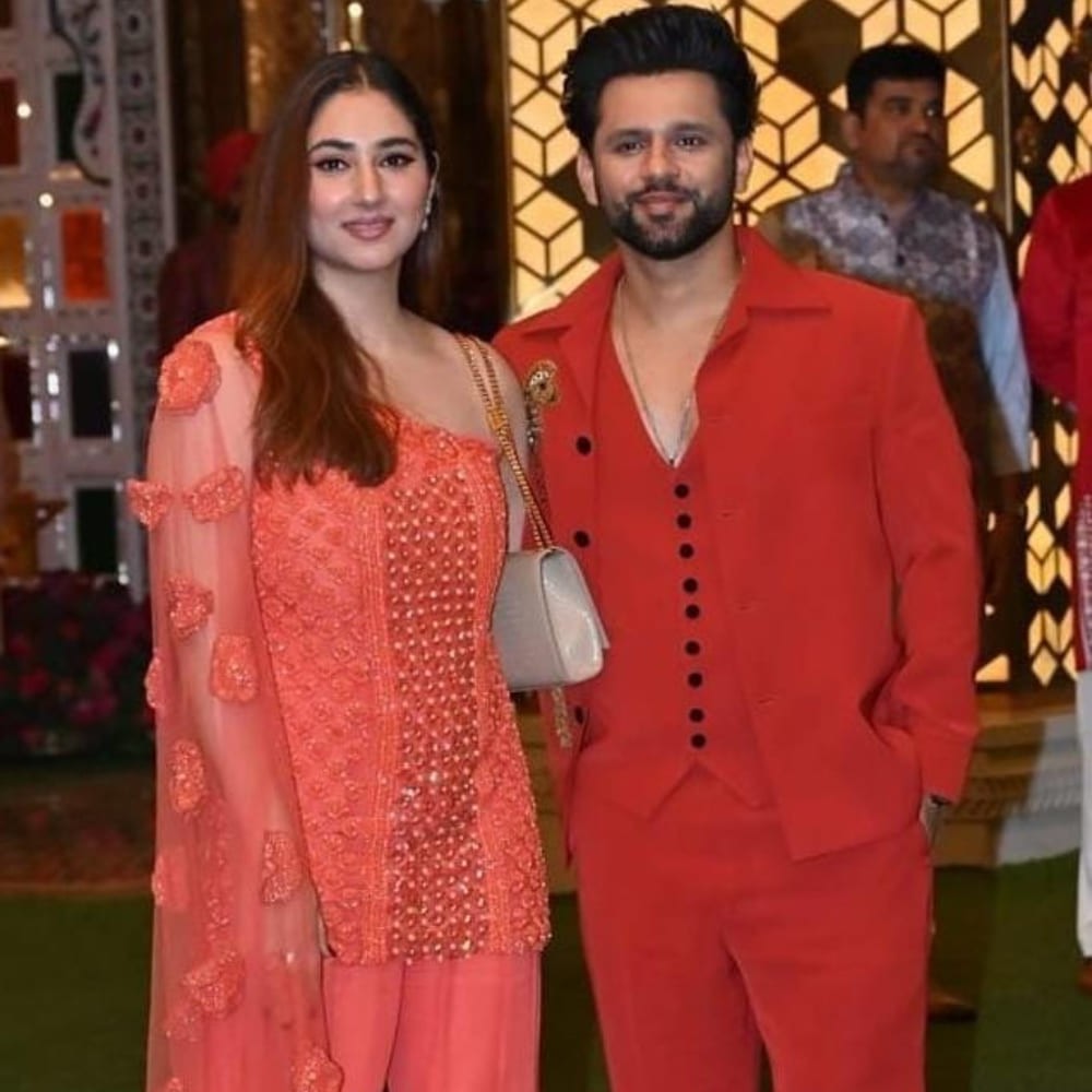 Rahul Vaidya and wife Disha Parmar are all smiles as they pose at Anant Ambani-Radhika ...