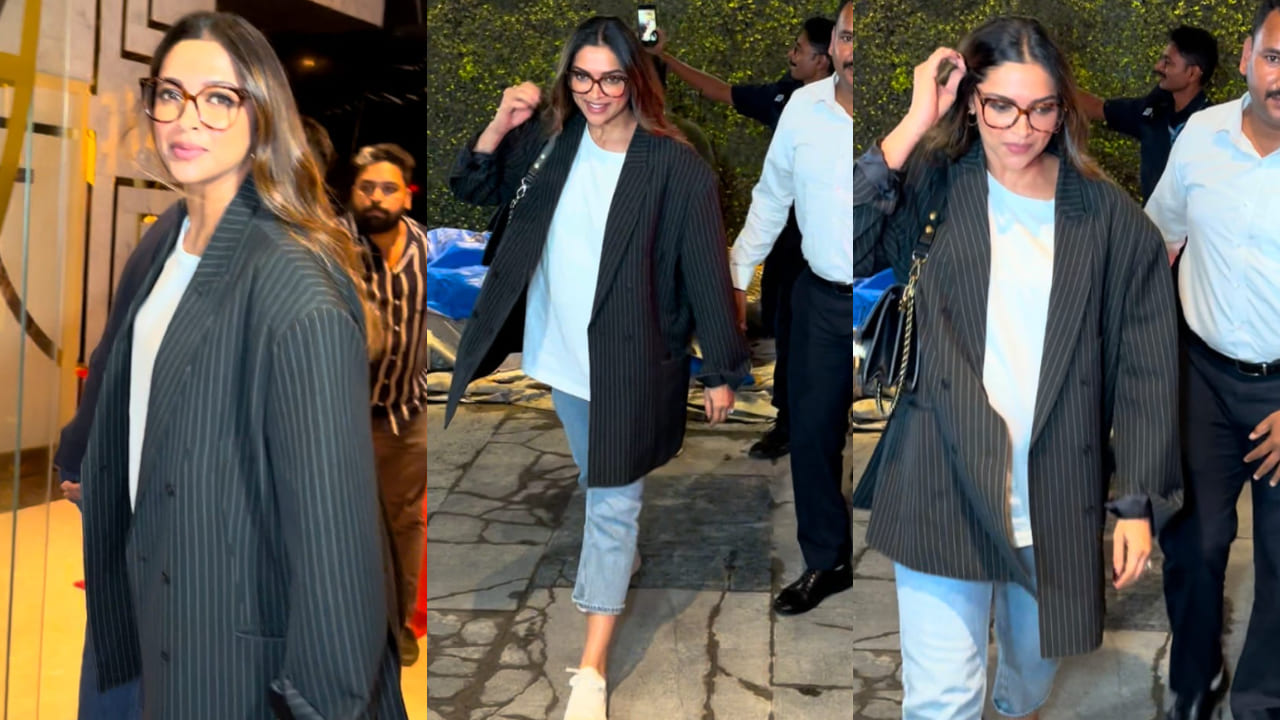 Deepika Padukone in blazer and denim jeans 