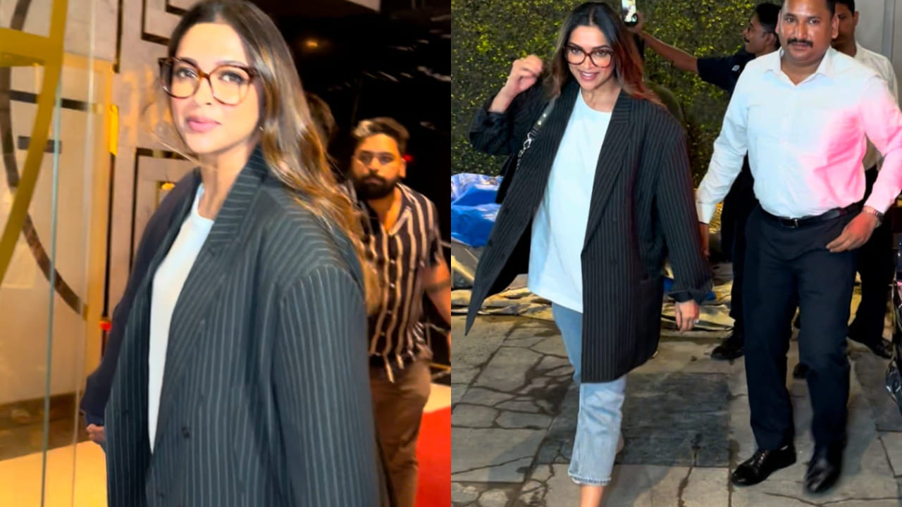 Deepika Padukone in blazer and denim jeans 