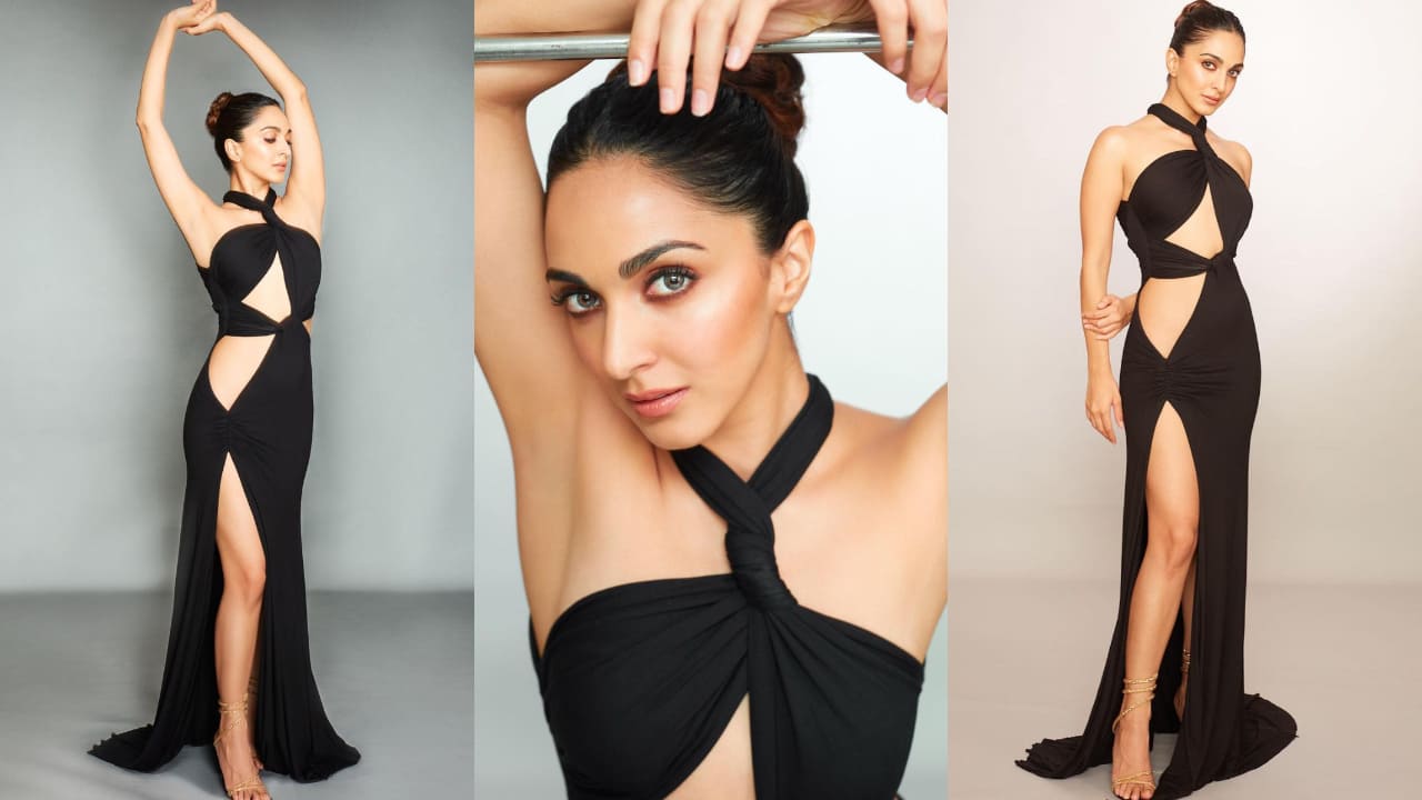 Kiara Advani in black cut-out gown 
